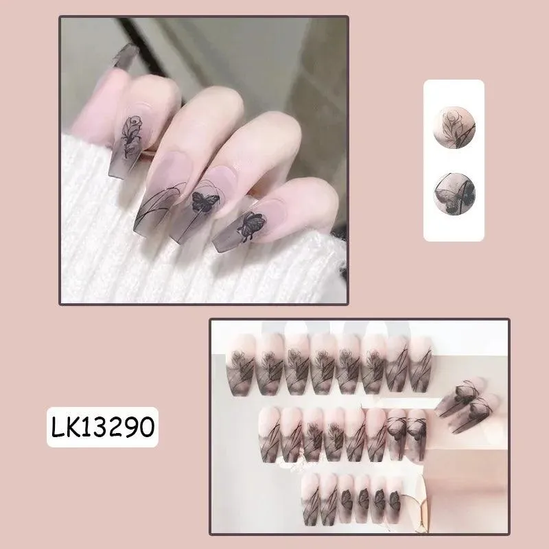 Vibrant Rainbow Ballerina Nail Art Set: Playful & Reusable Designs