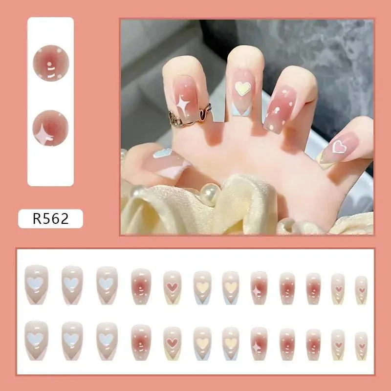Vibrant Rainbow Ballerina Nail Art Set: Playful & Reusable Designs
